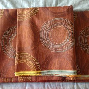 Heavy Duty Red-Brown Ring Patterned Fabric 3.25 Yards - Great For DIY Tablecloth